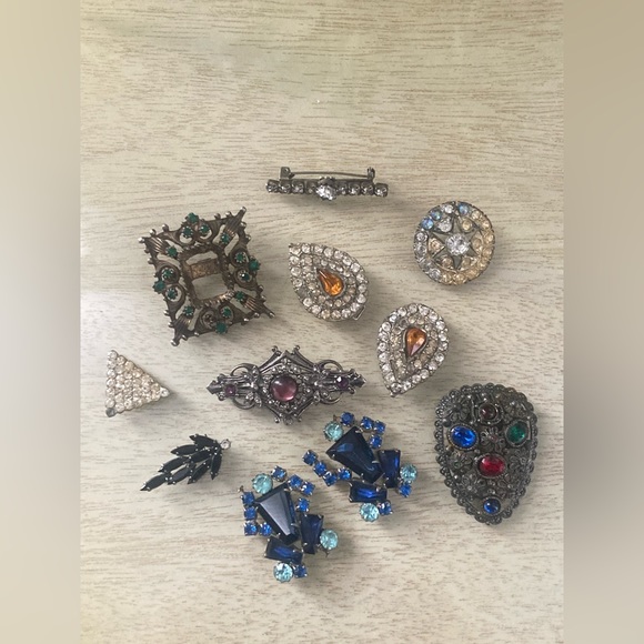 11 pieces vintage rhinestone bundle - Picture 1 of 13